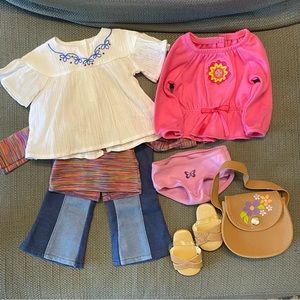 American Girl Doll Julie 7 pc lot, some TLC